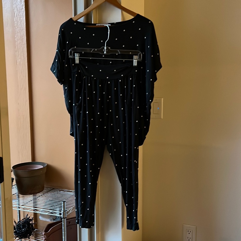 Fighting Eel Blue Checked Blouse and Pants Set in Small